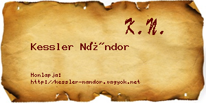Kessler Nándor névjegykártya